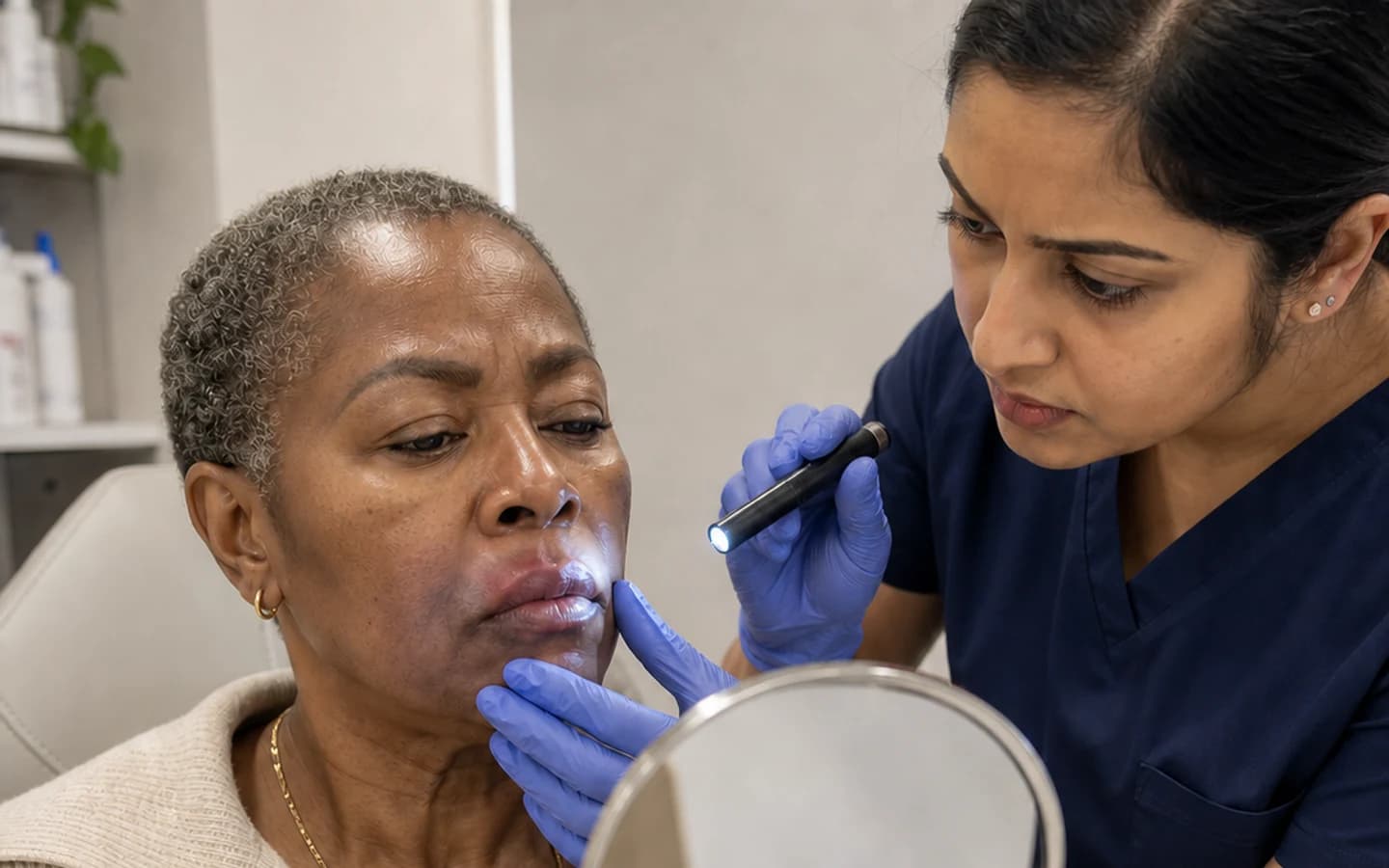 A clinician carries out a structured first assessment with a client.
