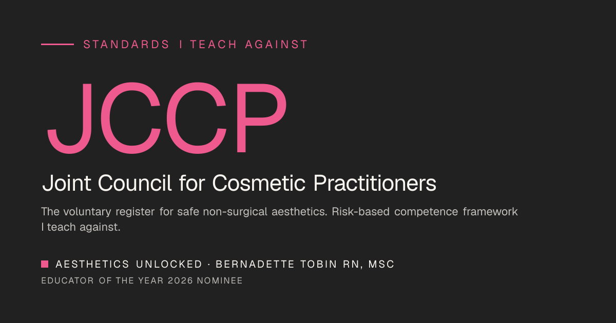 JCCP, Joint Council for Cosmetic Practitioners · Aesthetics Unlocked®